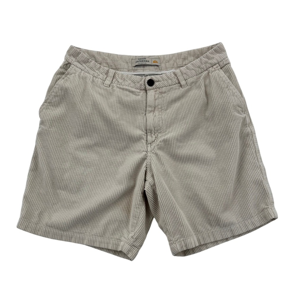 Quiksilver Waterman Collection Shorts Men 33 Beige Good Corduroy Cotton Blend